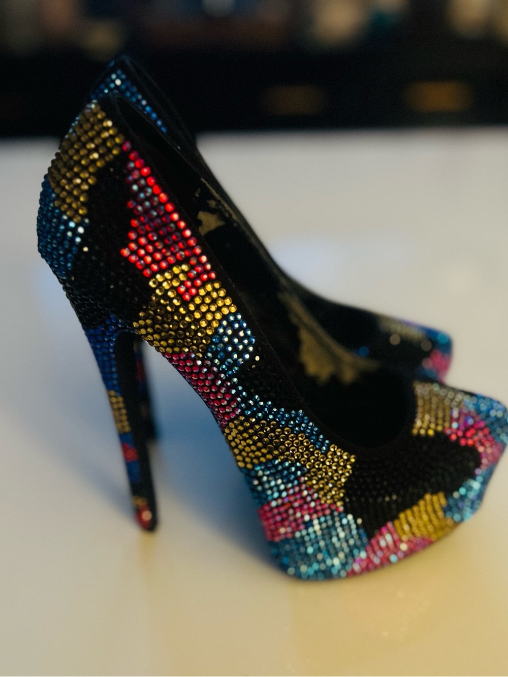 Steve Madden Women's Multicolor Crystal Embellished Stiletto Pumps